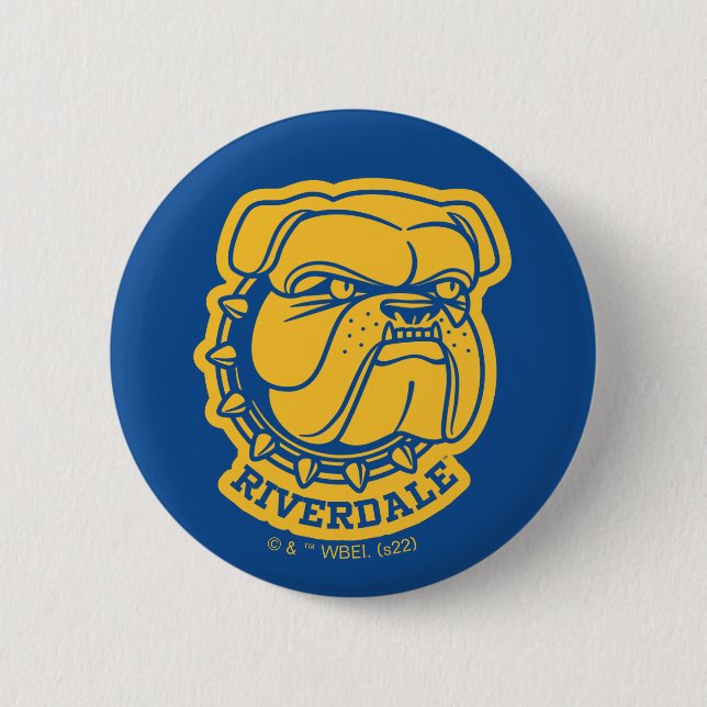 Riverdale Bulldog Head 6 Cm Round Badge (Front)