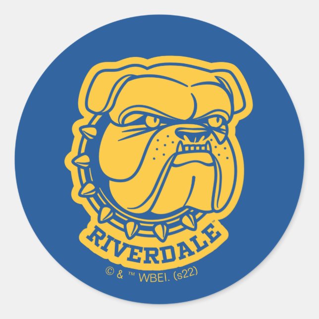 Riverdale Bulldog Head Classic Round Sticker (Front)