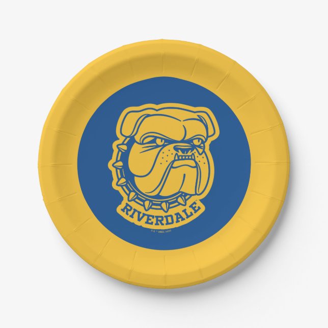 Riverdale Bulldog Head Paper Plate (Front)