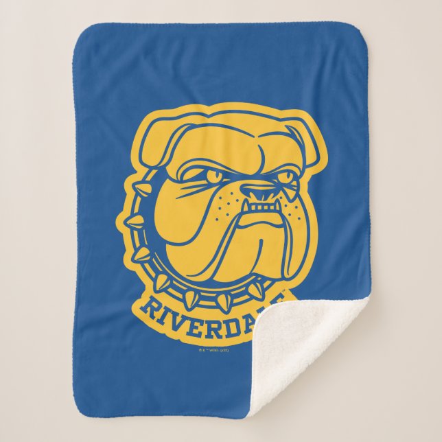 Riverdale Bulldog Head Sherpa Blanket (Front)