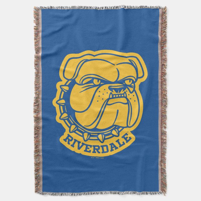Riverdale Bulldog Head Throw Blanket (Front Vertical)
