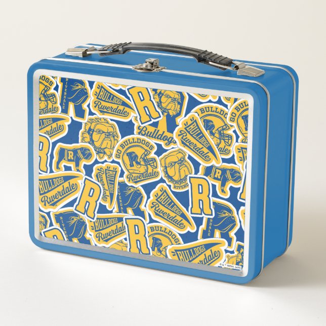 Riverdale Football and Cheer Pattern Metal Lunch Box (Front)