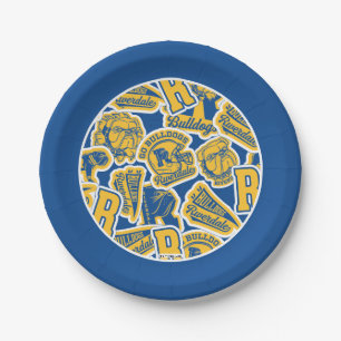 Riverdale Football and Cheer Pattern Paper Plate
