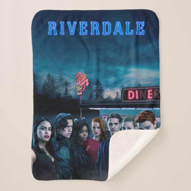 Riverdale Outside Pop's Diner Poster Sherpa Blanket (Front)