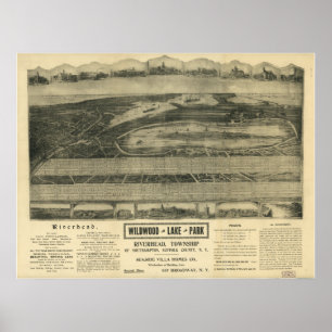 Riverhead New York 1903 Antique Panoramic Map Poster