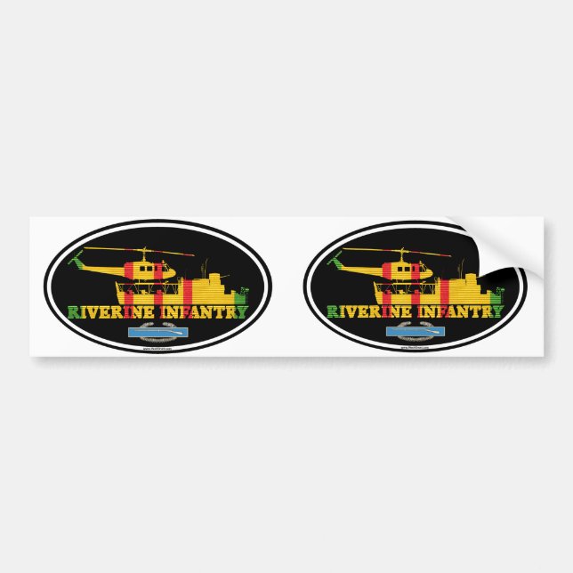 Riverine Infantry Vietnam ATC(H) CIB Euro-Stickers Bumper Sticker (Front)