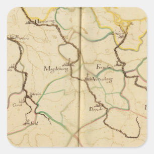 Rivers and Valleys of Germany Square Sticker