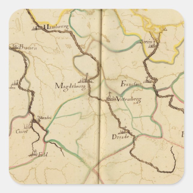 Rivers and Valleys of Germany Square Sticker (Front)