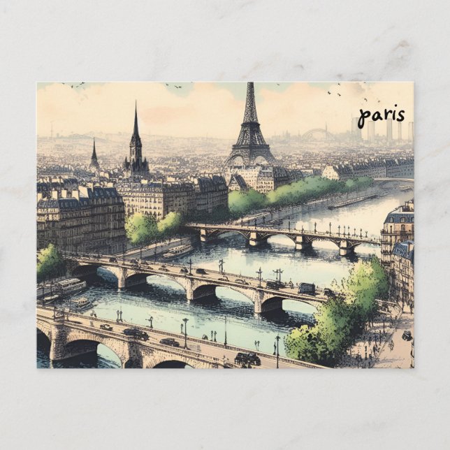 rivers buy map paris mass mailing postcards (Front)