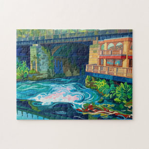 Rivers Meet: Ryburn and Calder at Sowerby Bridge Jigsaw Puzzle