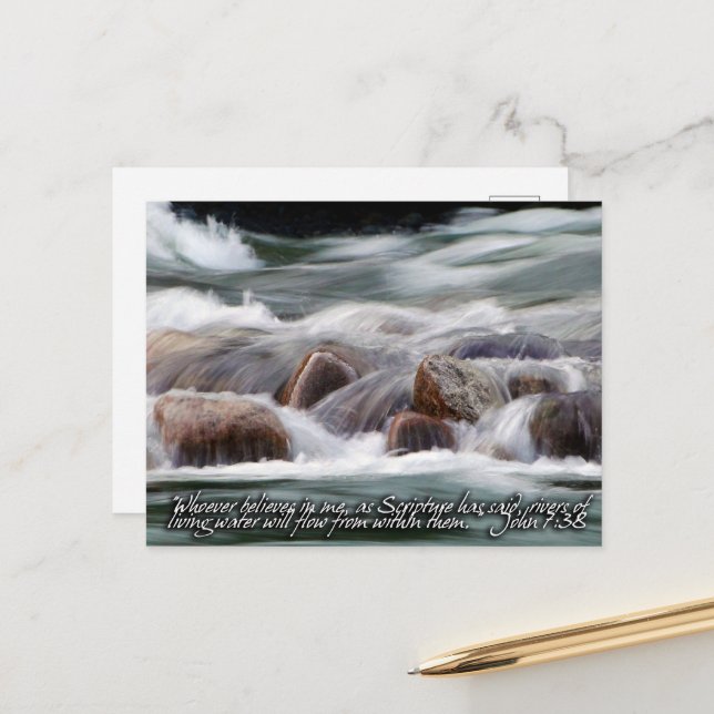 Rivers of Living Water Inspirational Postcard (Front/Back In Situ)