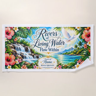 Rivers of Living Water Personalised Christian Fait Beach Towel