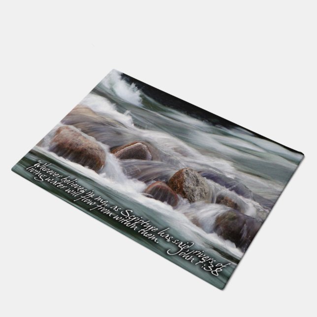 Rivers of Living Waters Inspirational Doormat (Angled)