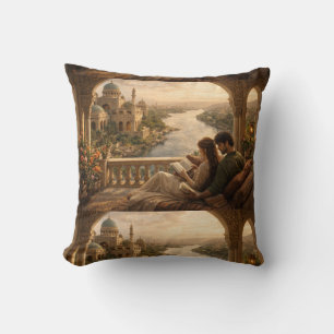 Rivers of Love – Mesopotamian Peaceful Palace Scen Cushion