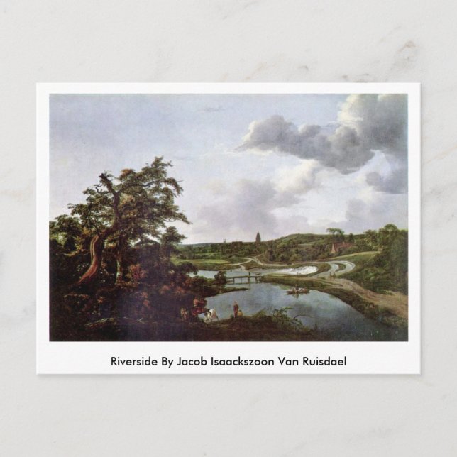 Riverside By Jacob Isaackszoon Van Ruisdael Postcard (Front)