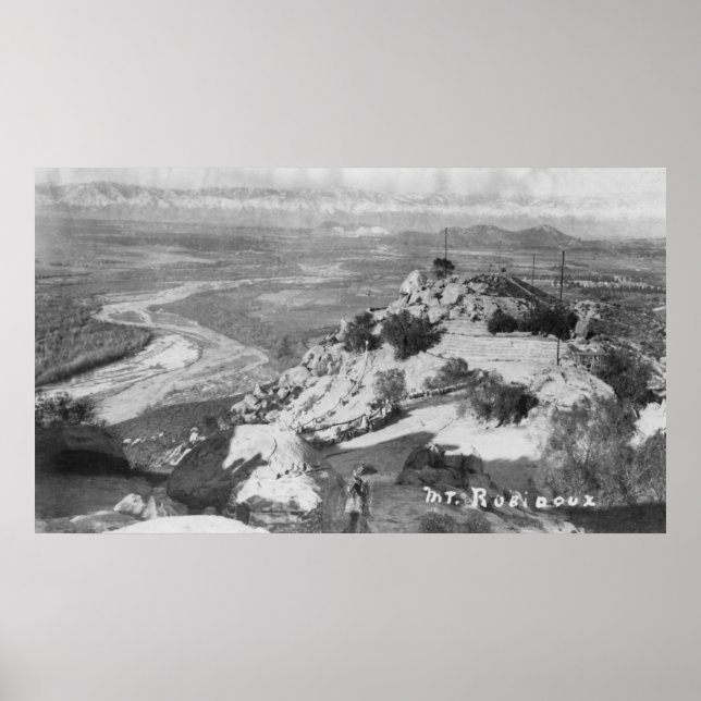 Riverside, CA Mt. Rubidoux Aerial View Poster (Front)