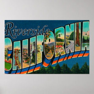 Riverside, California - Large Letter Scenes Poster