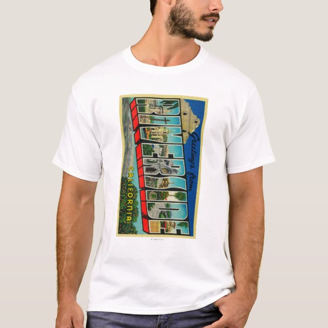 Riverside, California - Large Letter Scenes T-Shirt (Front)