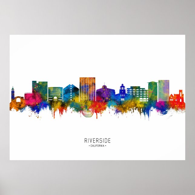 Riverside California Skyline Poster (Front)