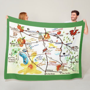 Riverside - California Throw Fleece Blanket