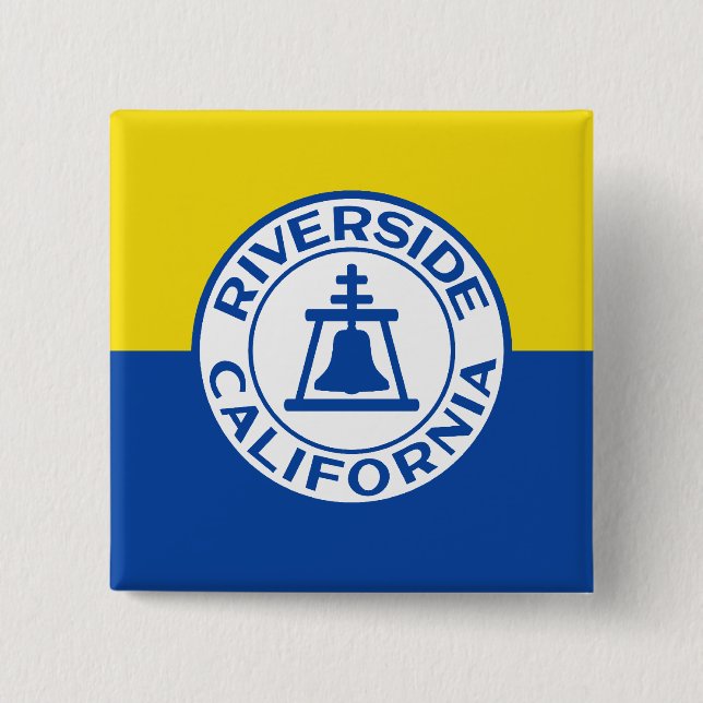 Riverside, California, United States flag 15 Cm Square Badge (Front)