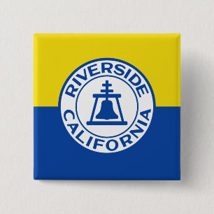 Riverside, California, United States flag 15 Cm Square Badge