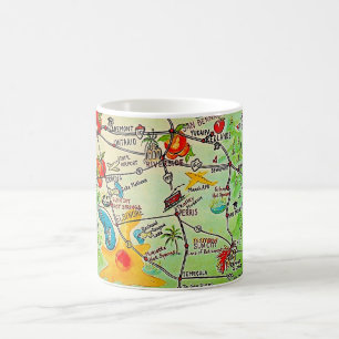 Riverside, Colourful Hand-Drawn California Mug