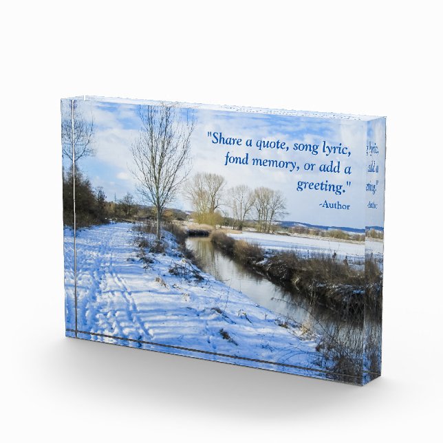 Riverside English Winter Walk - Personalised Photo Block (Right)