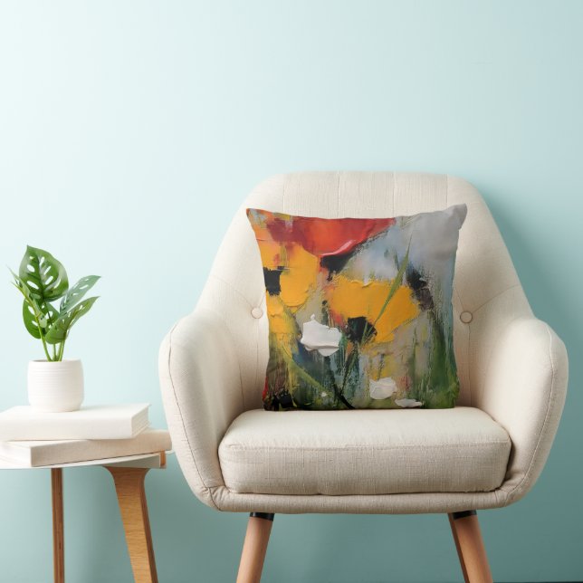 Riverside – Expressive Abstract Meadow Cushion (Chair)