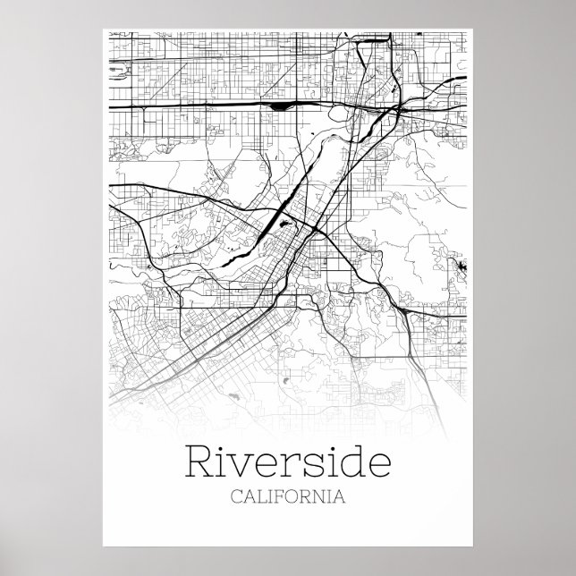 Riverside Map - California - City Map Poster (Front)