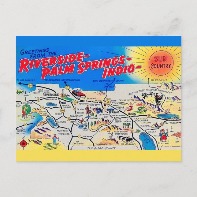 Riverside - Palm Springs Postcard (Front)