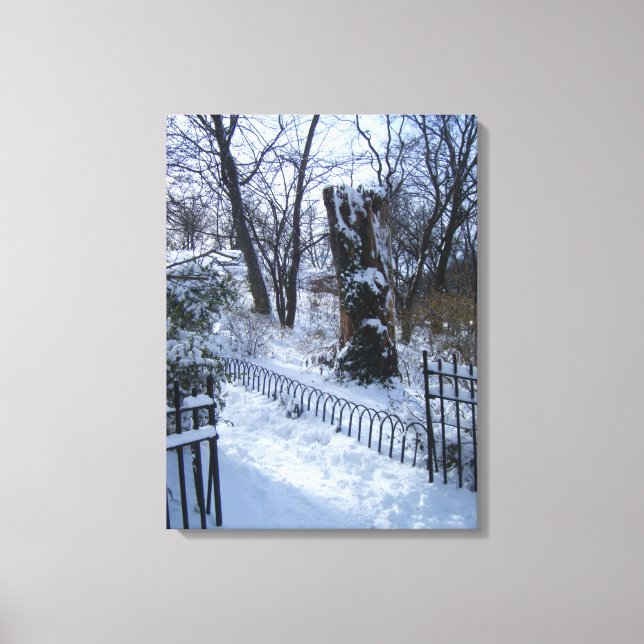 Riverside Park NYC Snow Winter Tree New York Photo Canvas Print (Front)