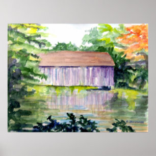 "RIVERSIDE REFLECTIONS" - ART - HARRIET DAVIDSOHN POSTER