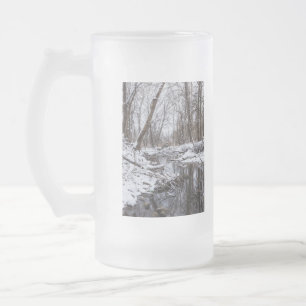 Riverside Snow Frosted Glass Beer Mug