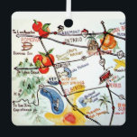 Riverside, Southern California Ornament<br><div class="desc">It's a vintage, retro postcard map of Southern California repurposed as an ornament.</div>