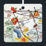 Riverside, Southern California Ornament<br><div class="desc">It's a vintage,  retro postcard map of Southern California repurposed as an ornament.</div>