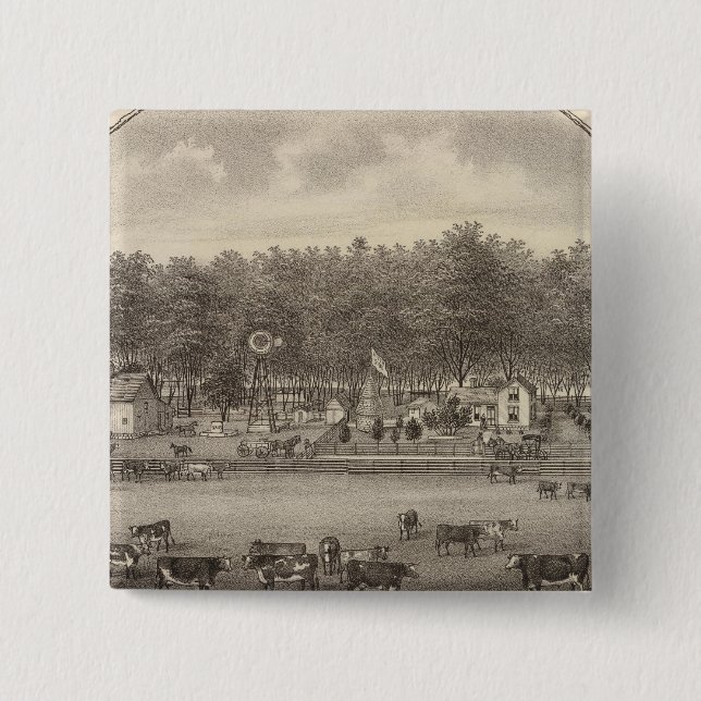 Riverside stock Farm, NE of Concordia, Kansas 15 Cm Square Badge (Front)