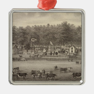 Riverside stock Farm, NE of Concordia, Kansas Metal Tree Decoration