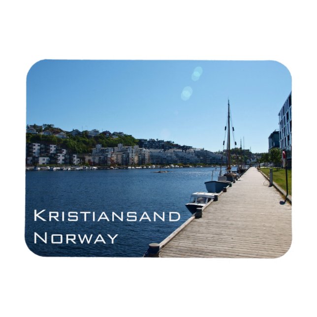 Riverside View In Kristiansand, Norway Magnet (Horizontal)