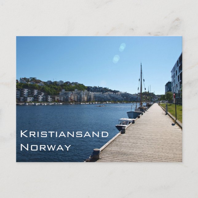 Riverside View In Kristiansand, Norway Postcard (Front)