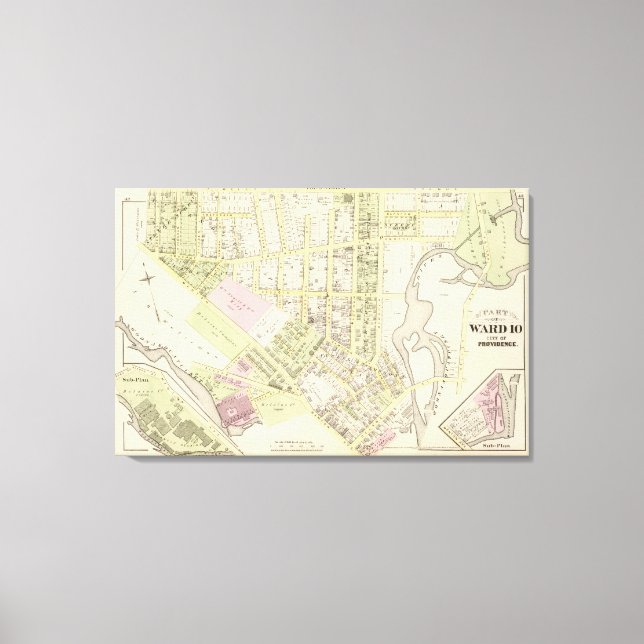 Riverside Woollen Mills Atlas Map Canvas Print (Front)