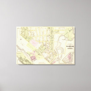 Riverside Woollen Mills Atlas Map Canvas Print