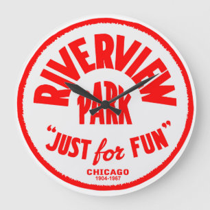 Riverview Amusement Park, Chicago, 1904-1967 Illin Large Clock