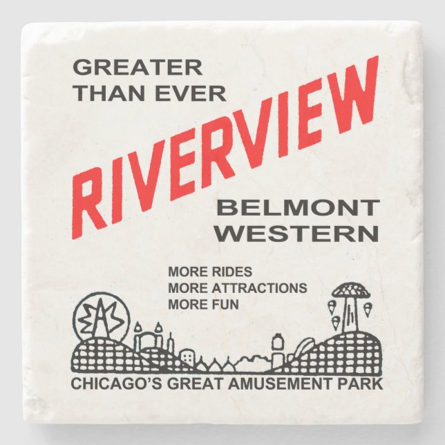 Riverview Amusement Park, Chicago, IL 1904-1967 Stone Coaster (Front)
