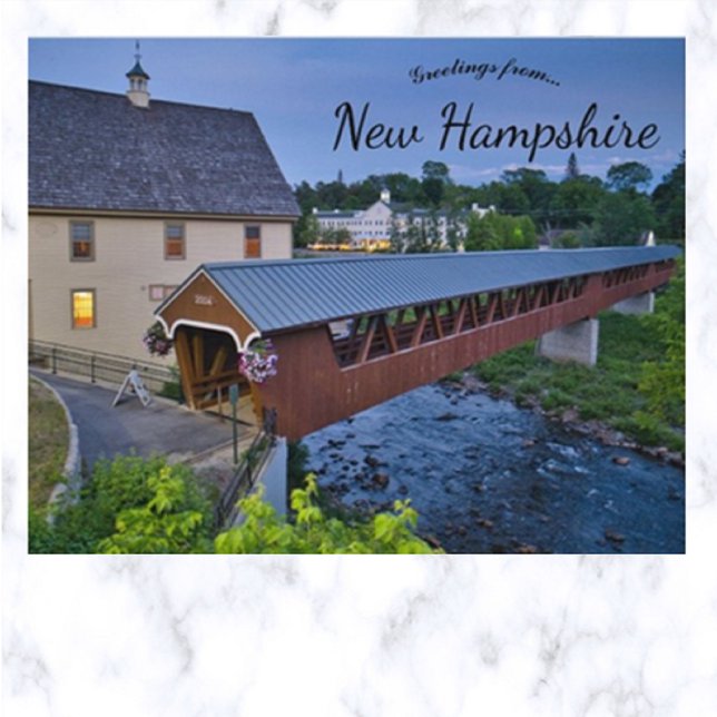 Riverwalk Covered Bridge Littleton New Hampshire Postcard (Creator Uploaded)