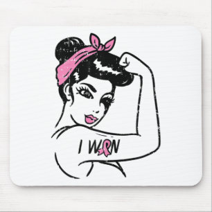Riveter I Won Awareness Breast Cancer Survivor Wom Mouse Mat