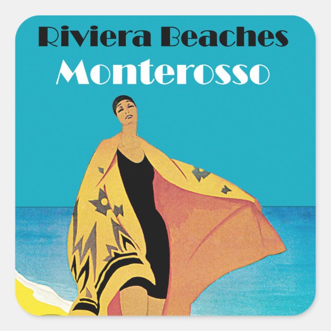 Riviera Beaches ~ Monterosso Square Sticker (Front)