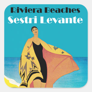 Riviera Beaches ~ Sestri Levante Square Sticker