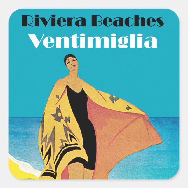 Riviera Beaches ~ Ventimiglia Square Sticker (Front)