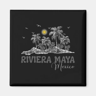Riviera Maya Beach Mexico Men Women Vintage Palm Magnet